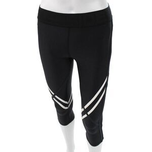 The Upside Womens Black Striped Capri Leggings Size 4